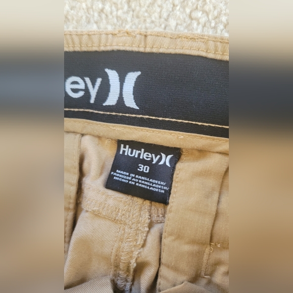 Hurley Pants Men's size 30x30 Chino Khaki Button Straight Leg Tan Button Zip Poc - Picture 4 of 10
